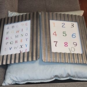 Set Of Metal Picture Frames. Colorful Alphabet and Number Wall Art Set. 8x10